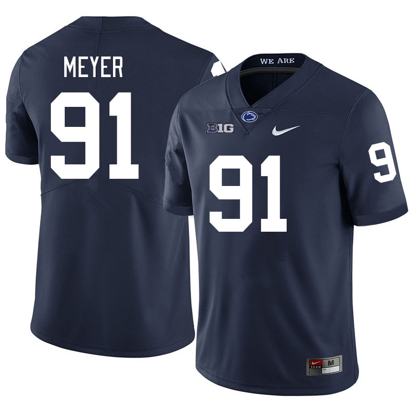 Men #91 Chase Meyer Penn State Nittany Lions College Football Jerseys Stitched-Navy